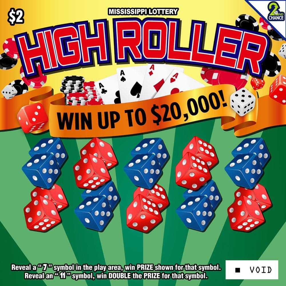 HIGH ROLLER scratch-off ticket