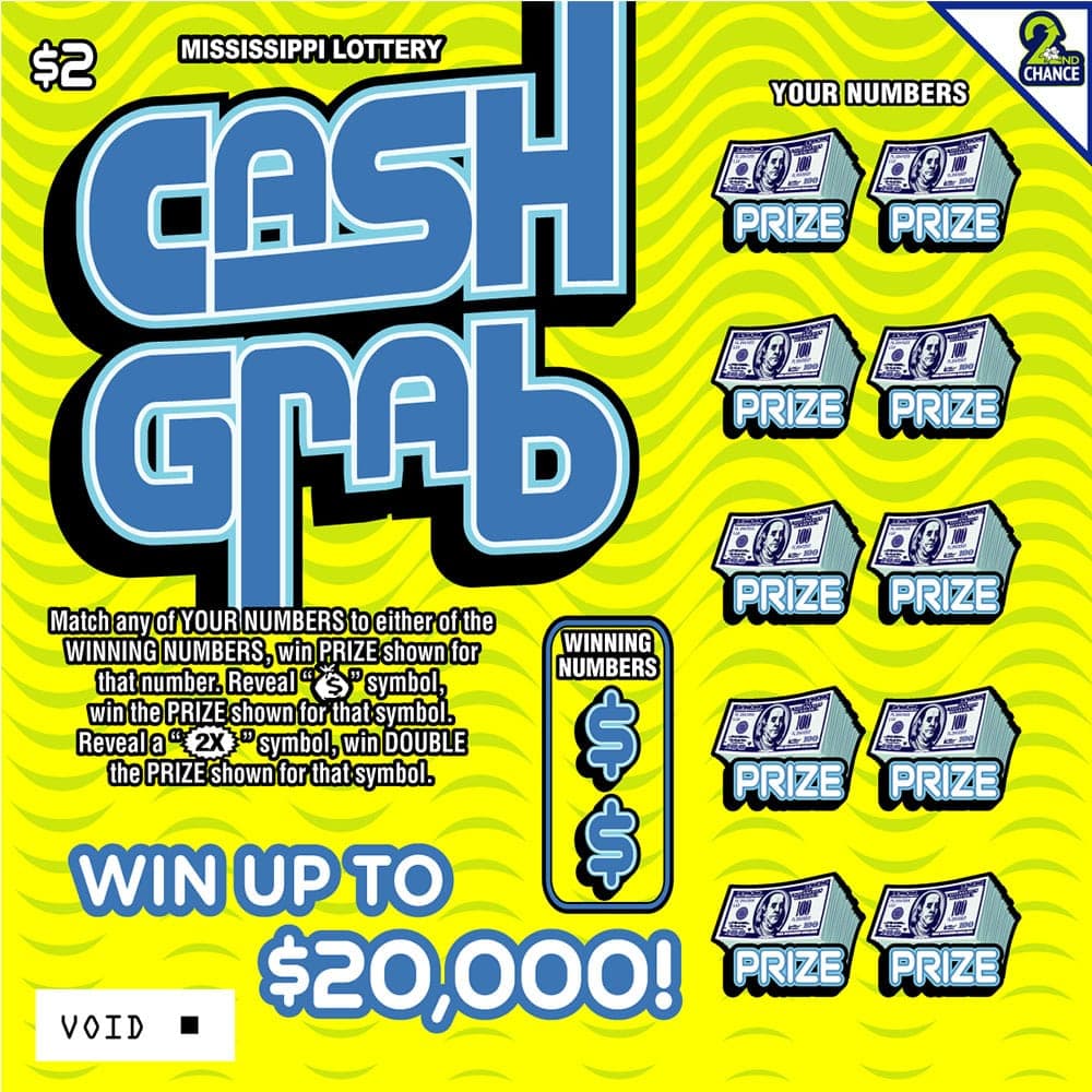 CASH GRAB scratch-off ticket
