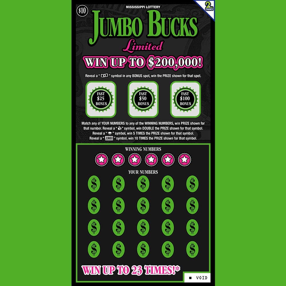 JUMBO BUCKS LIMITED scratch-off ticket