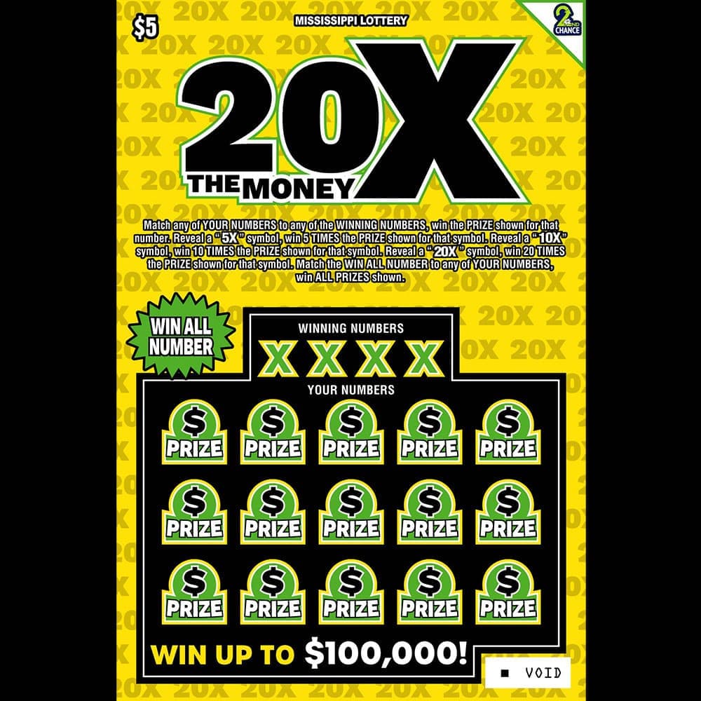 20X THE MONEY scratch-off ticket