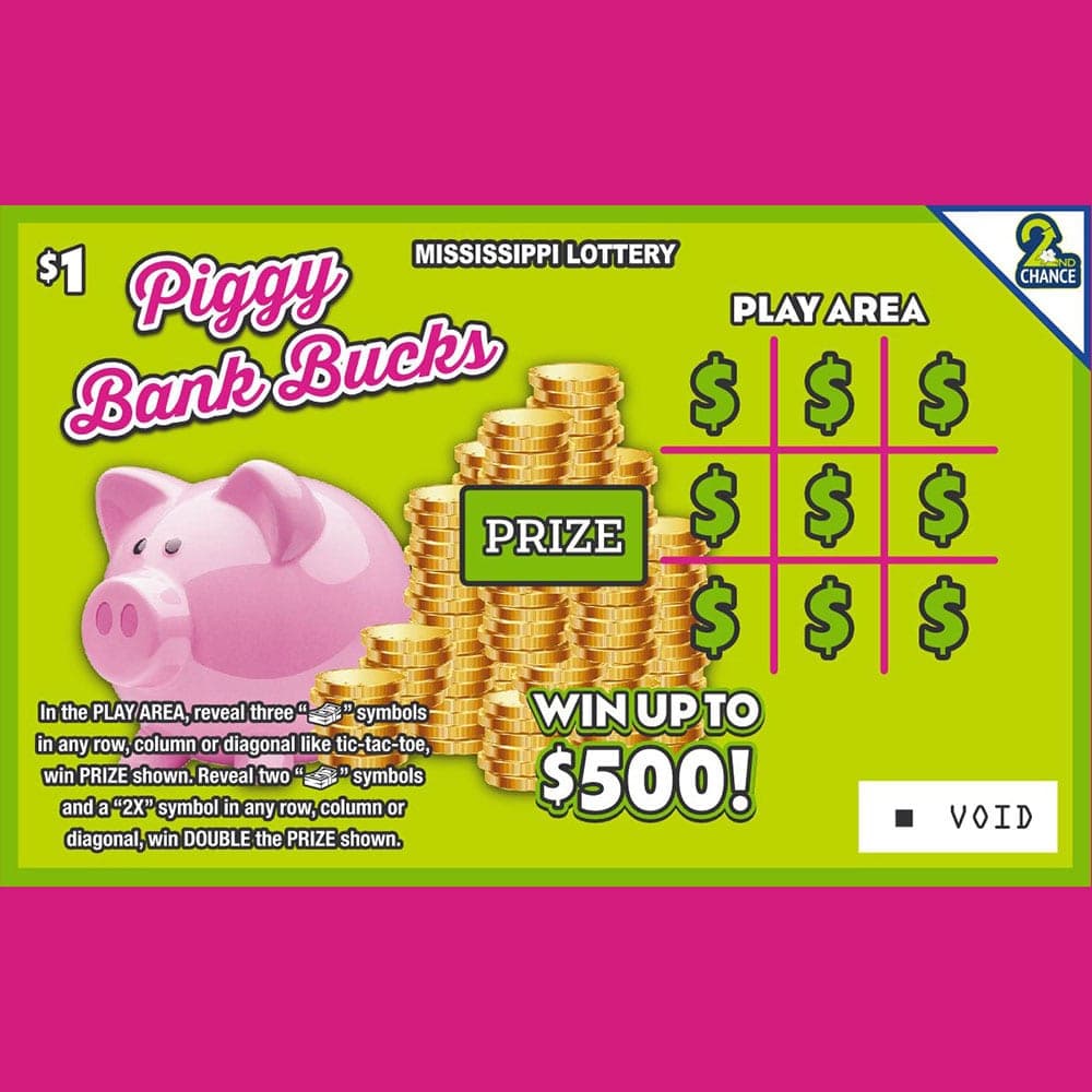 PIGGY BANK BUCKS scratch-off ticket
