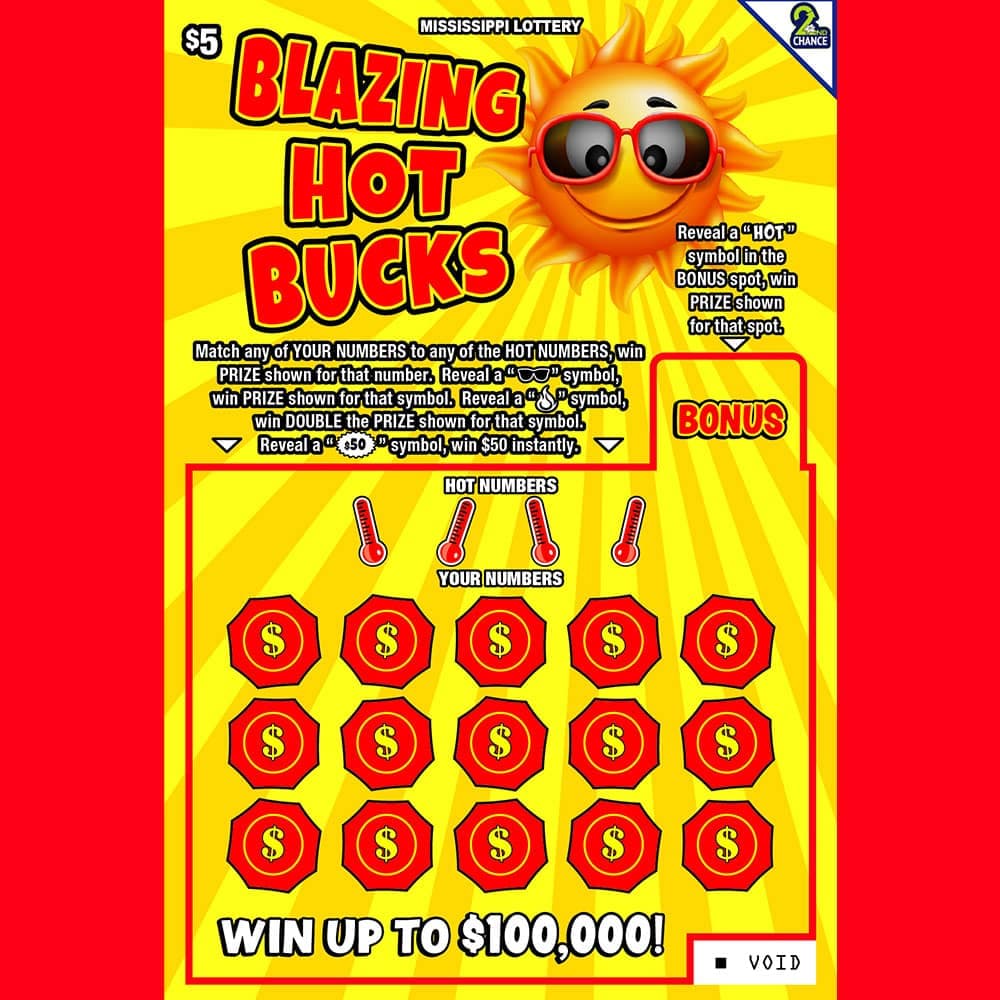 BLAZING HOT BUCKS scratch-off ticket
