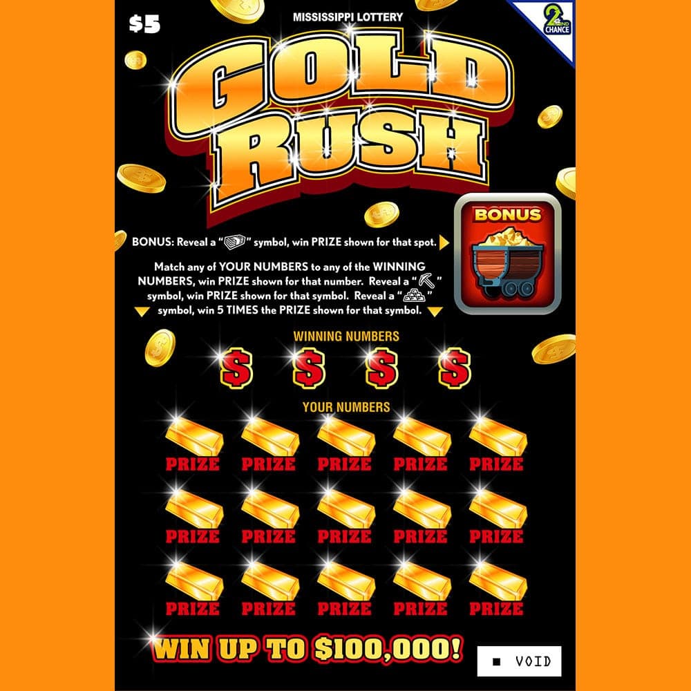GOLD RUSH scratch-off ticket