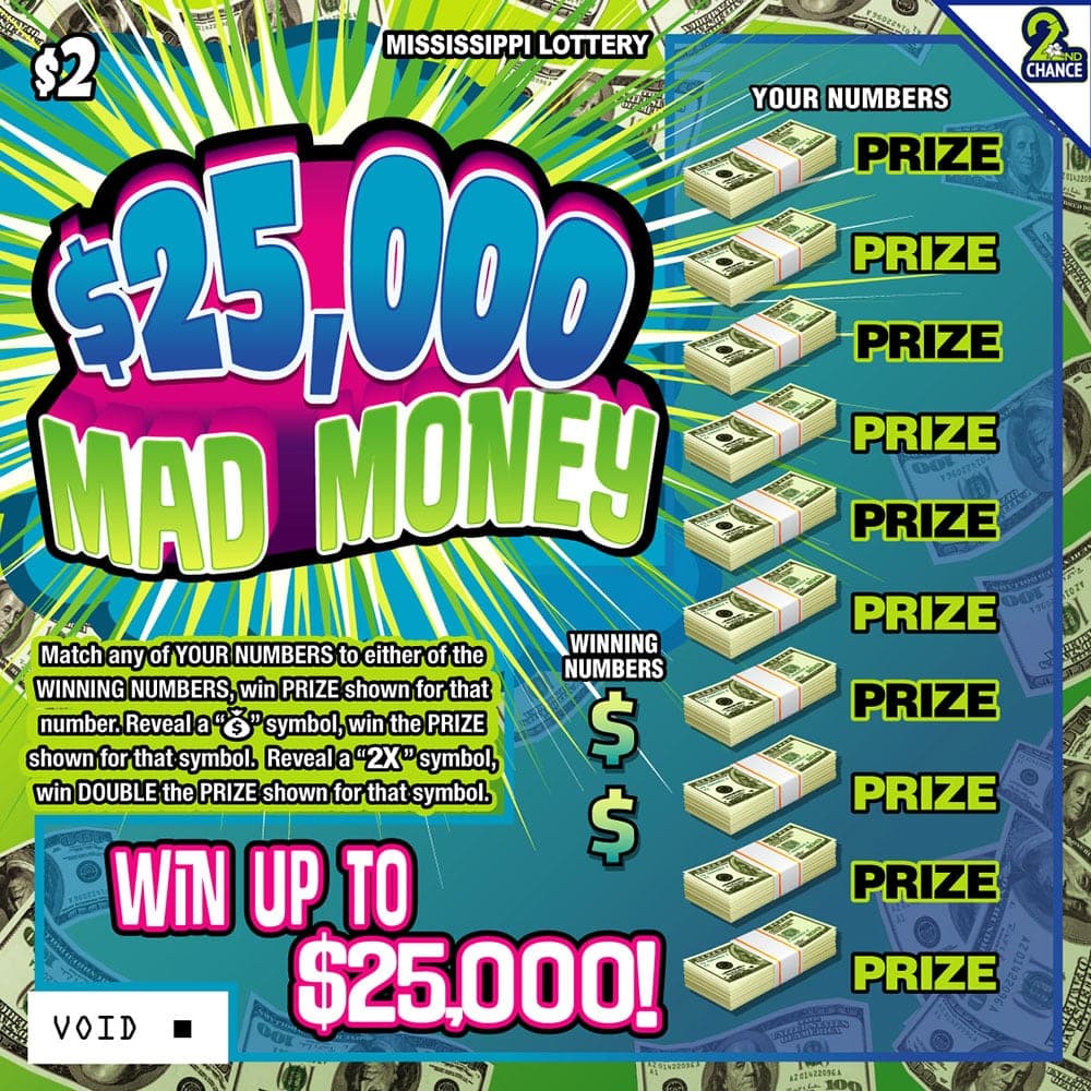 $25,000 MAD MONEY scratch-off ticket