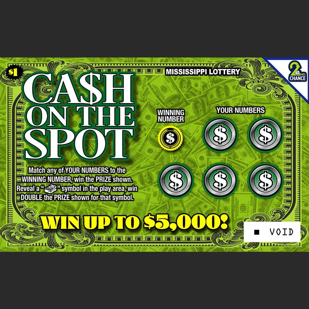 CASH ON THE SPOT scratch-off ticket