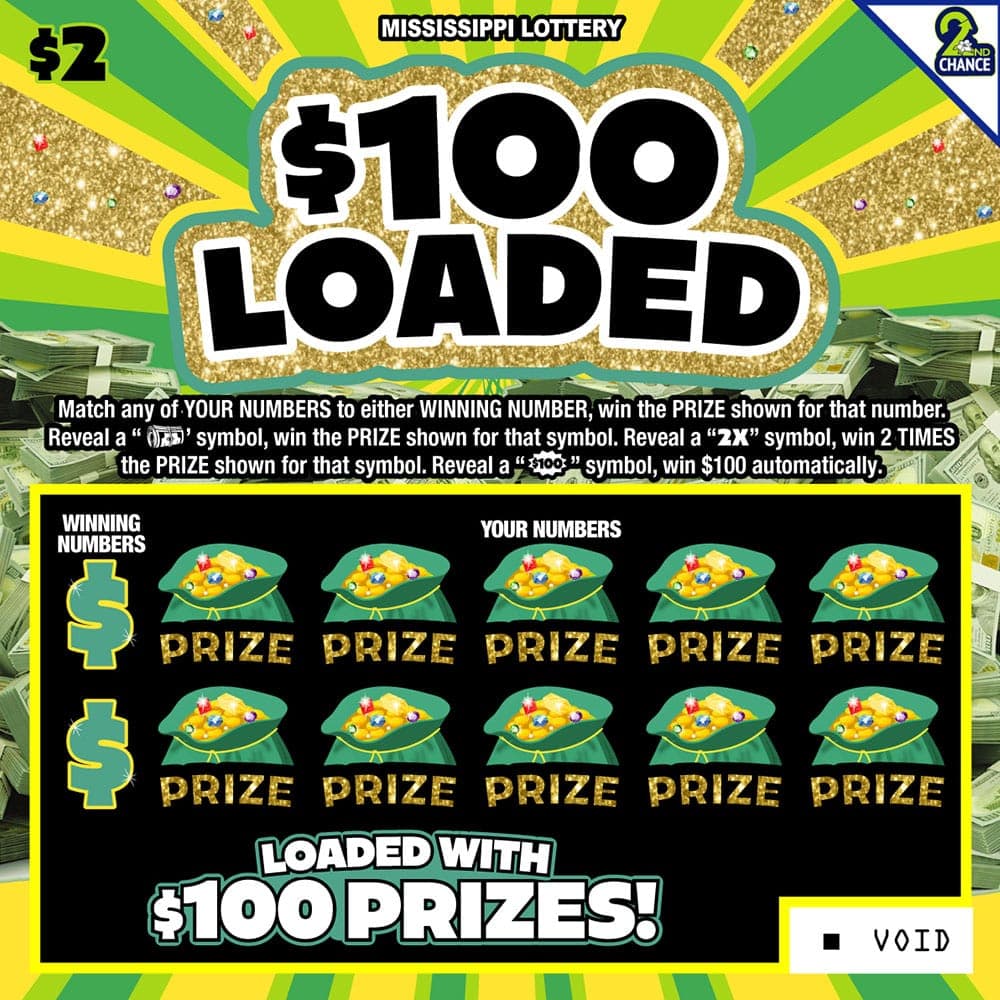 $100 LOADED scratch-off ticket
