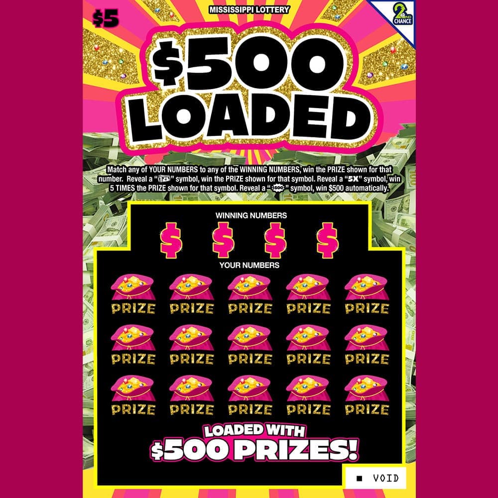 $500 LOADED scratch-off ticket
