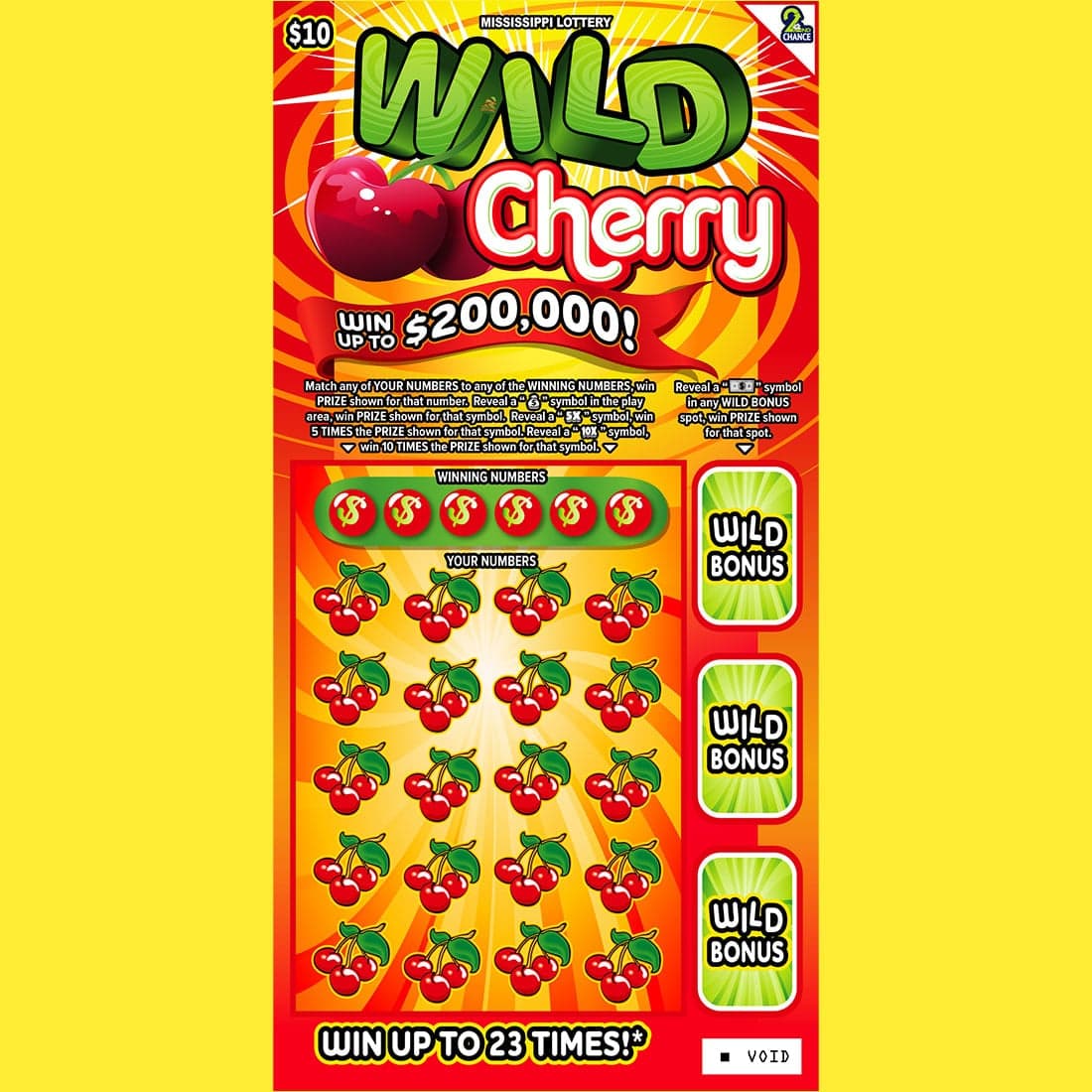 WILD CHERRY scratch-off ticket