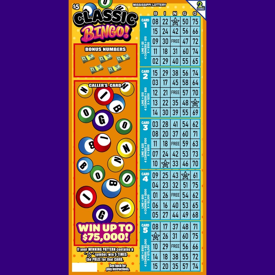 CLASSIC BINGO scratch-off ticket