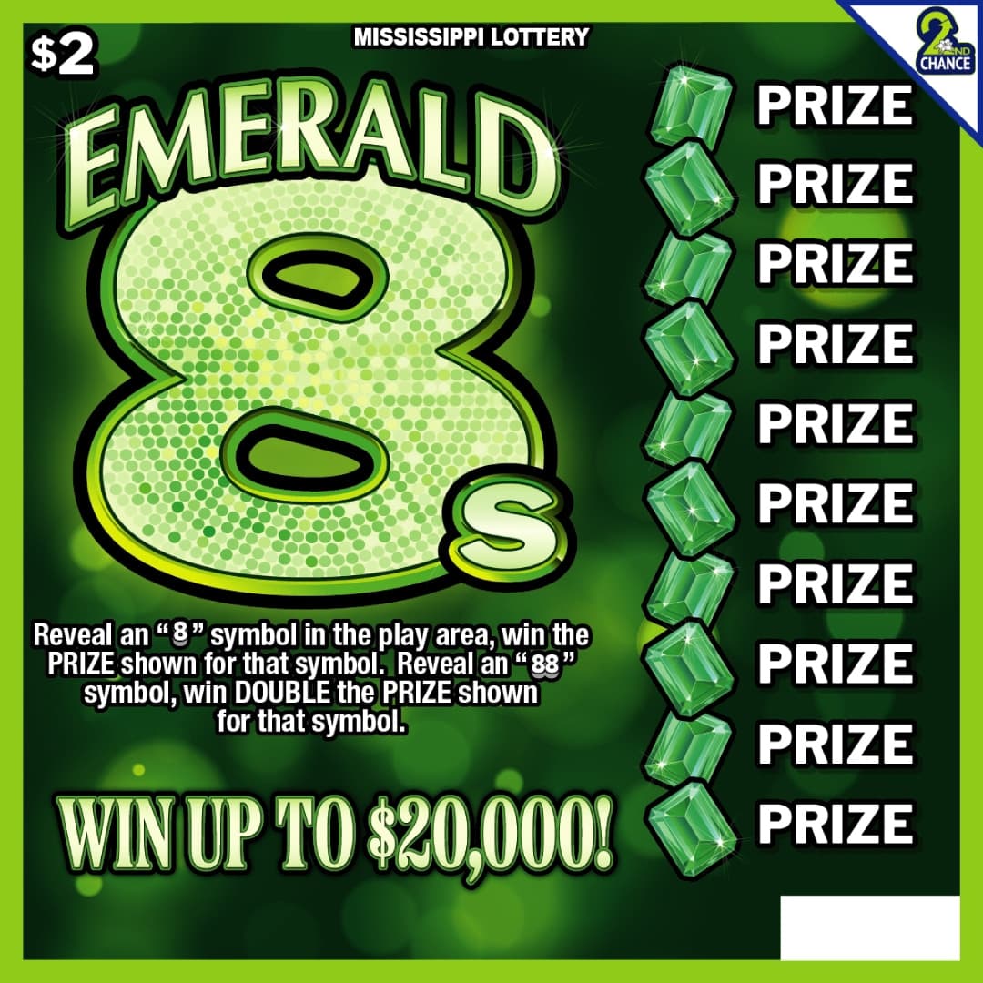 EMERALD 8S scratch-off ticket