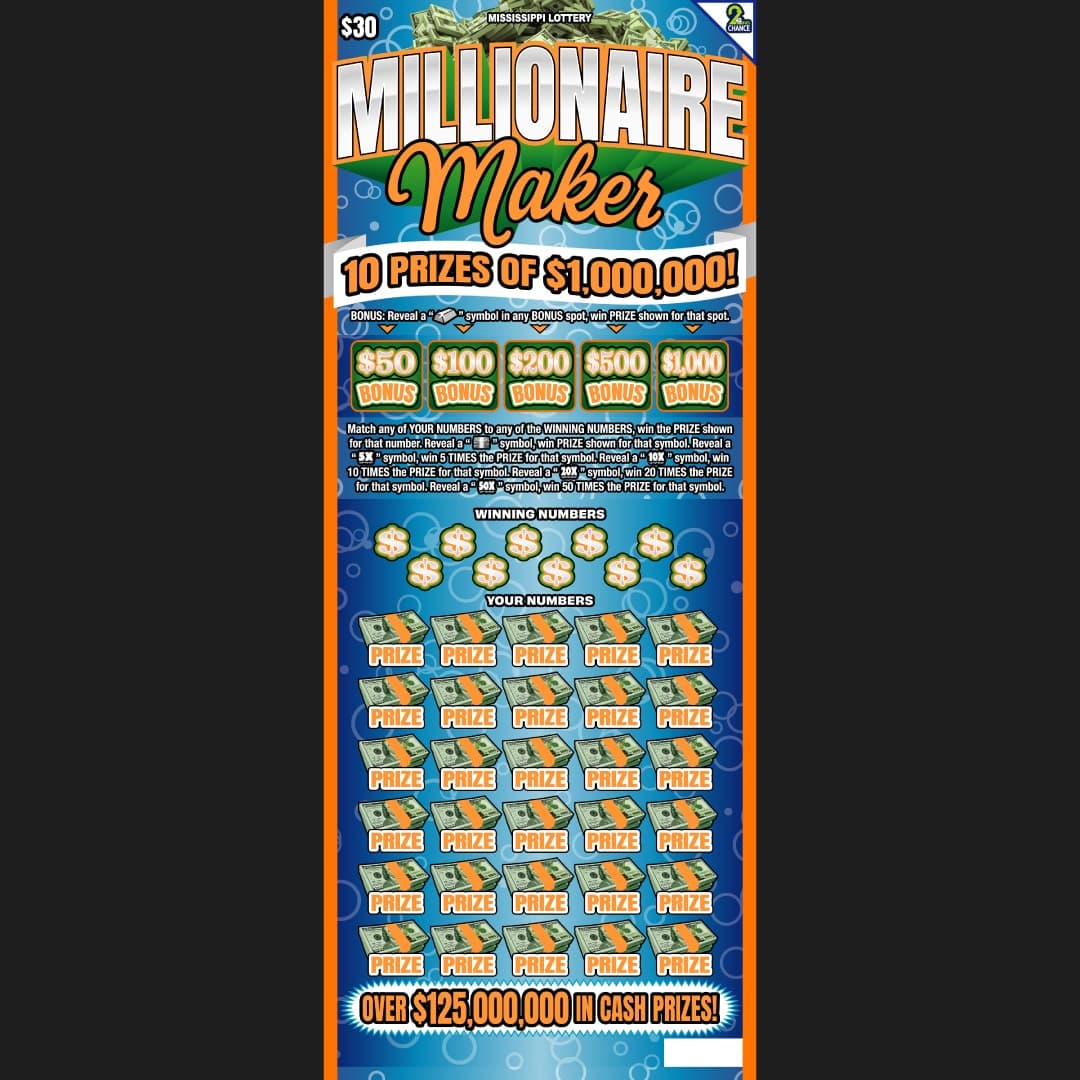 MILLIONAIRE MAKER scratch-off ticket