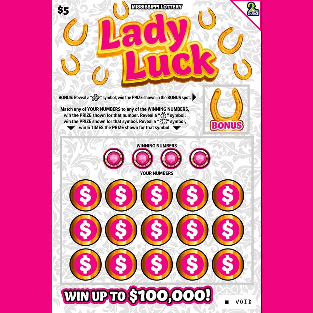 LADY LUCK scratch-off ticket