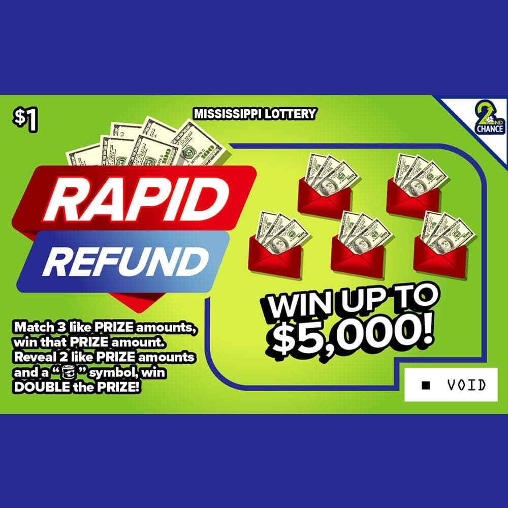 RAPID REFUND scratch-off ticket