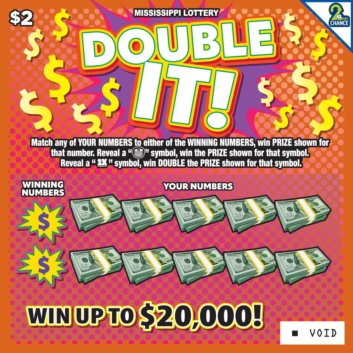DOUBLE IT! scratch-off ticket