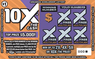 10X® THE CASH scratch-off ticket