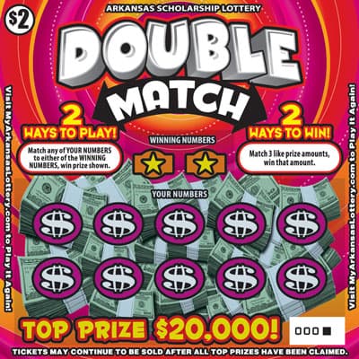 DOUBLE MATCH scratch-off ticket