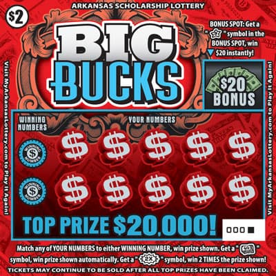 BIG BUCKS scratch-off ticket