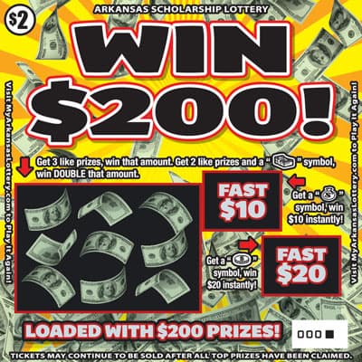WIN $200! scratch-off ticket