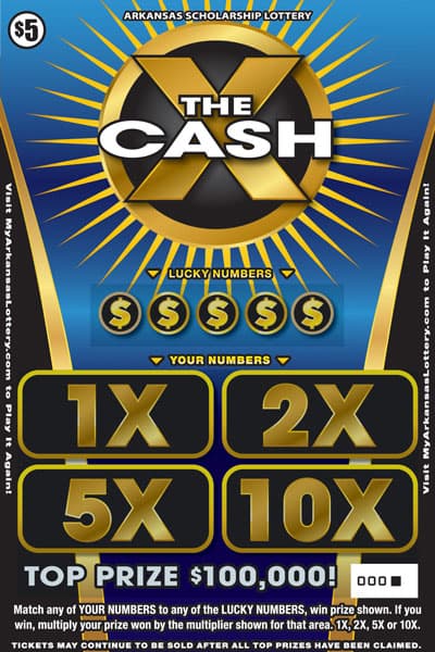 X THE CASH scratch-off ticket