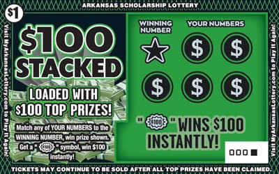 $100 STACKED scratch-off ticket
