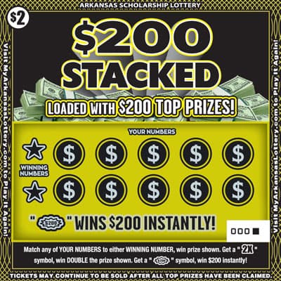 $200 STACKED scratch-off ticket
