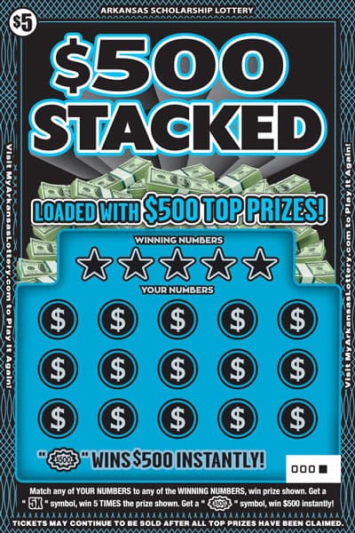 $500 STACKED scratch-off ticket