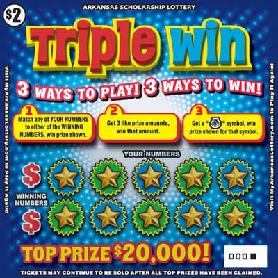 TRIPLE WIN scratch-off ticket