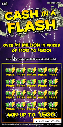CASH IN A FLASH scratch-off ticket
