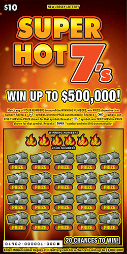SUPER HOT 7'S scratch-off ticket