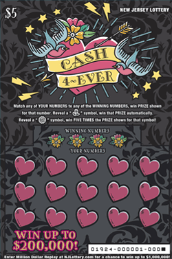 CASH 4-EVER scratch-off ticket