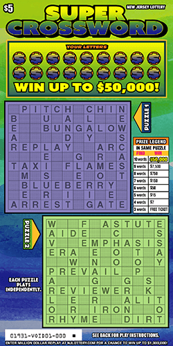 SUPER CROSSWORD scratch-off ticket