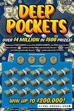 DEEP POCKETS scratch-off ticket