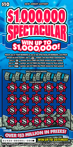 $1,000,000 SPECTACULAR scratch-off ticket