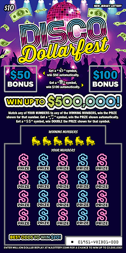 DISCO DOLLARFEST scratch-off ticket