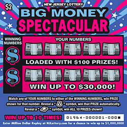 BIG MONEY SPECTACULAR scratch-off ticket