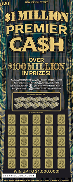 $1 MILLION PREMIER CA$H scratch-off ticket
