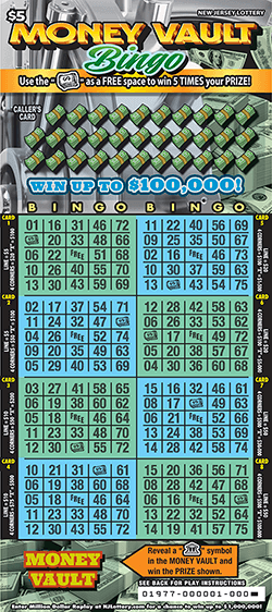 MONEY VAULT BINGO scratch-off ticket