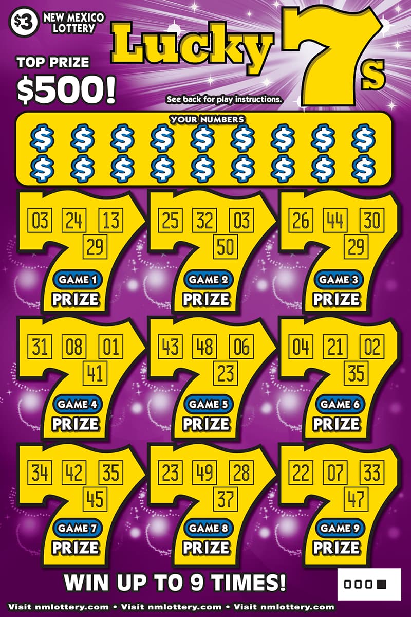 LUCKY 7S scratch-off ticket