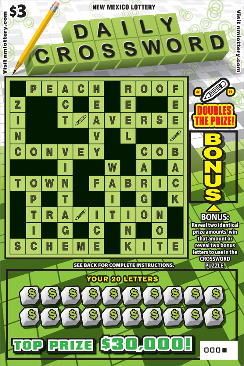 DAILY CROSSWORD scratch-off ticket