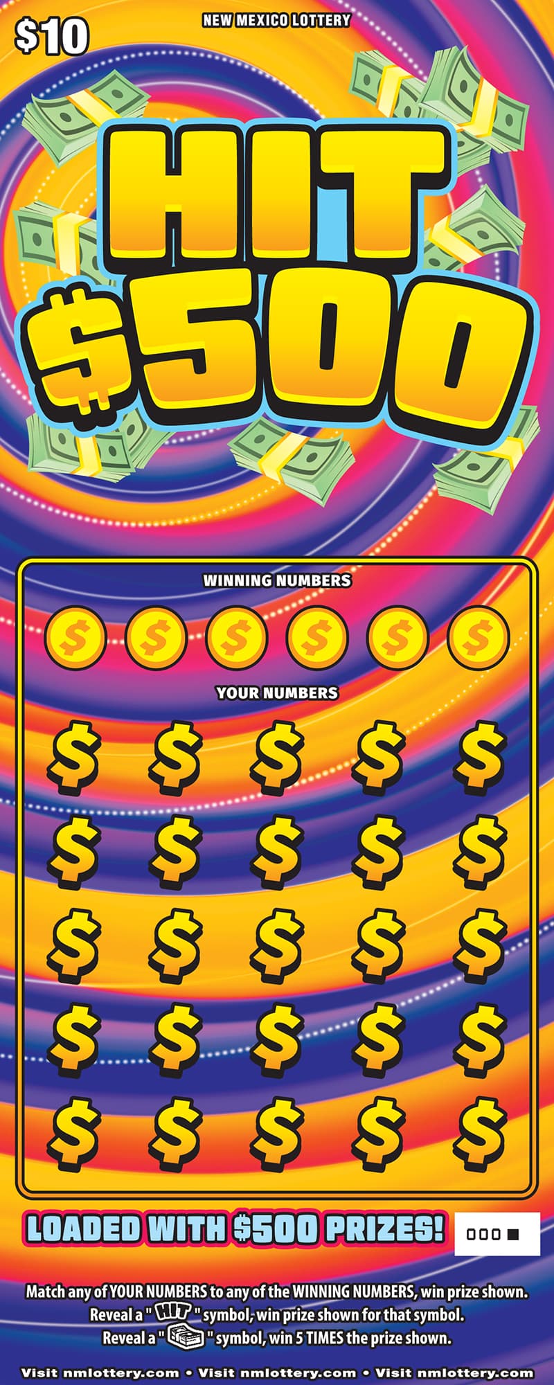 HIT $500 scratch-off ticket