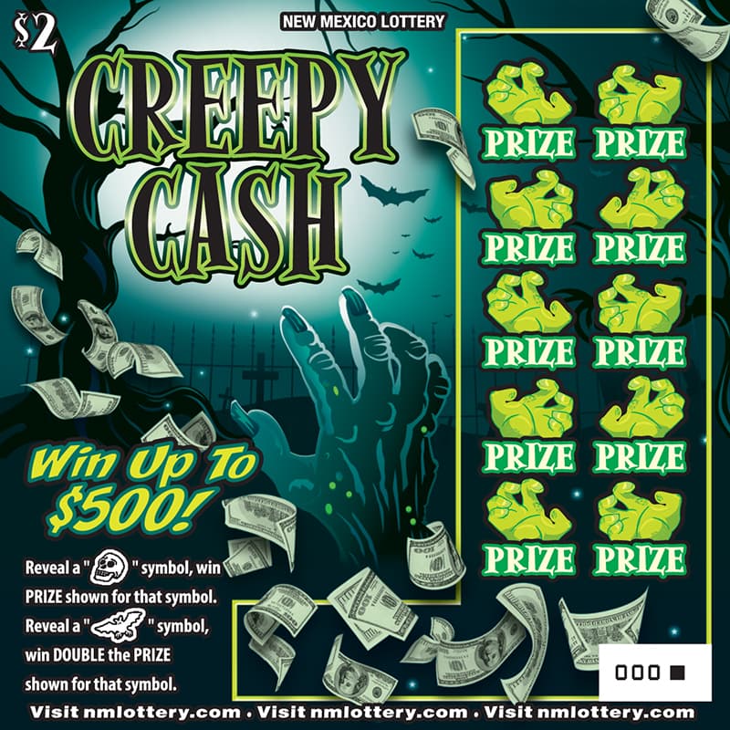 CREEPY CASH scratch-off ticket