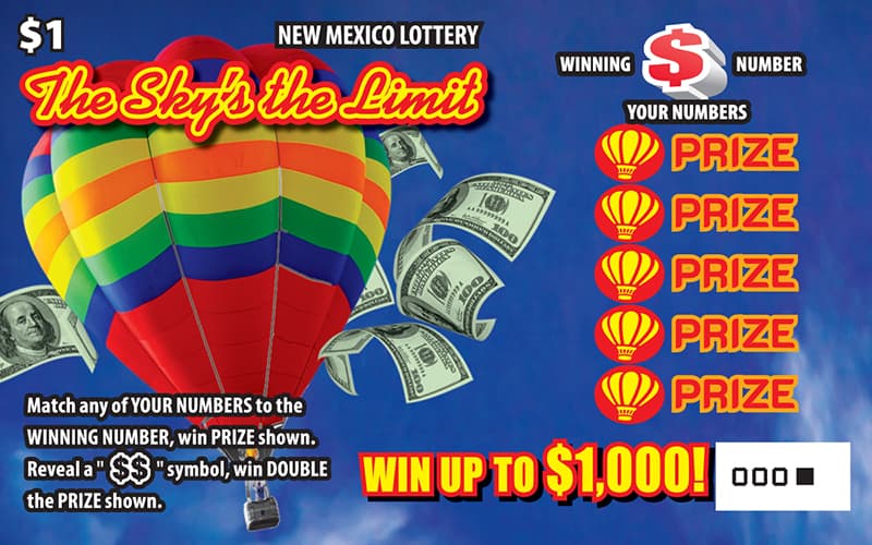 THE SKY’S THE LIMIT scratch-off ticket