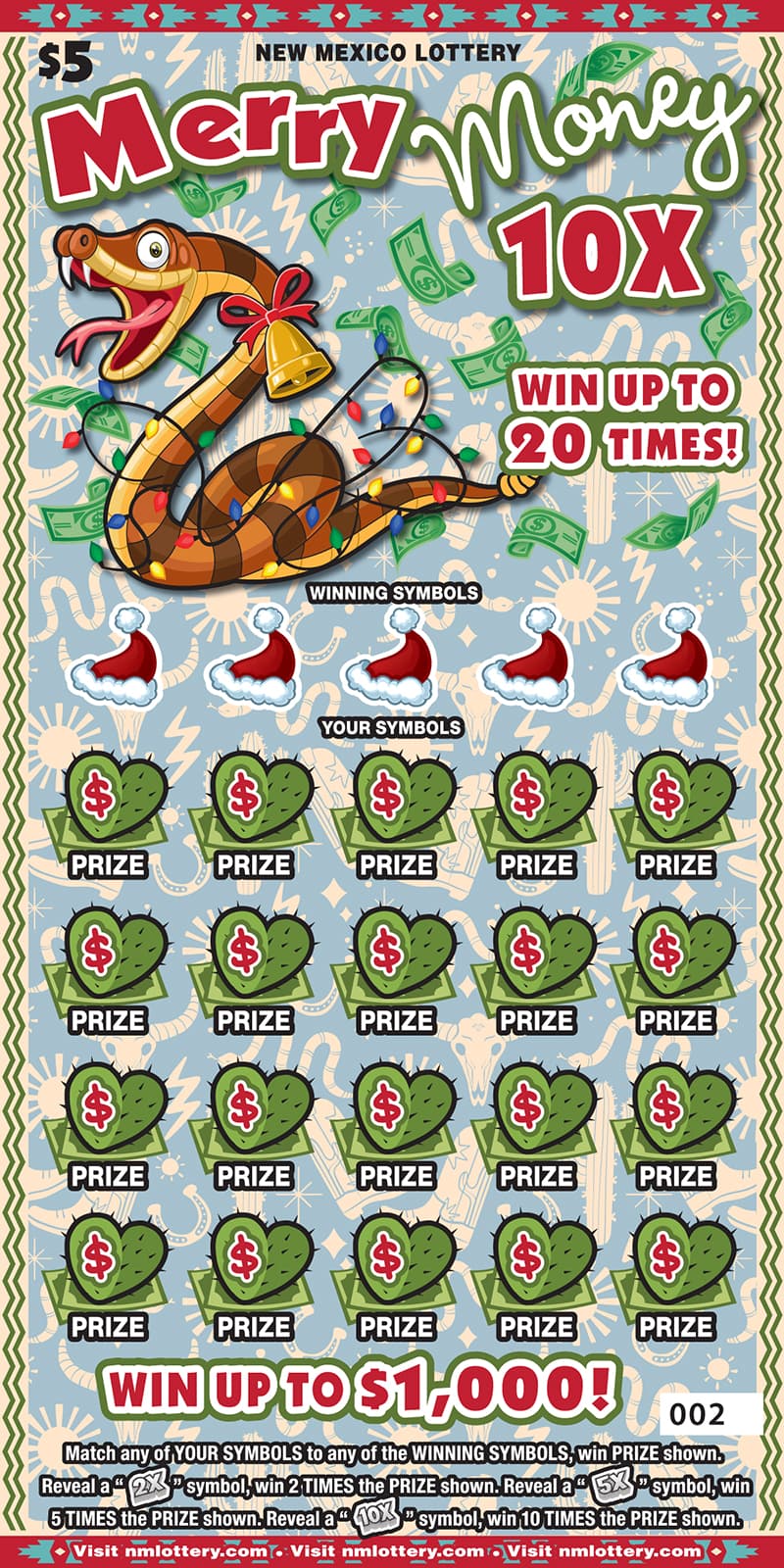 MERRY MONEY 10X scratch-off ticket