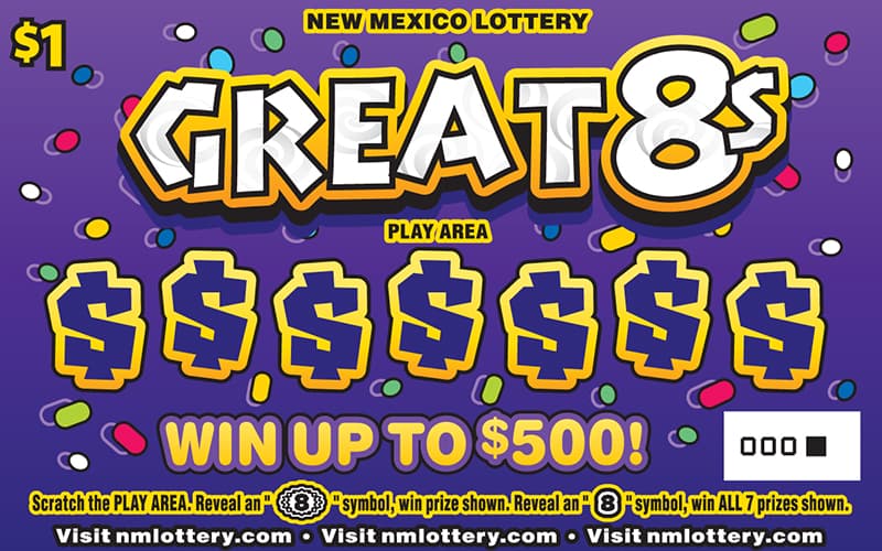 GREAT 8S scratch-off ticket