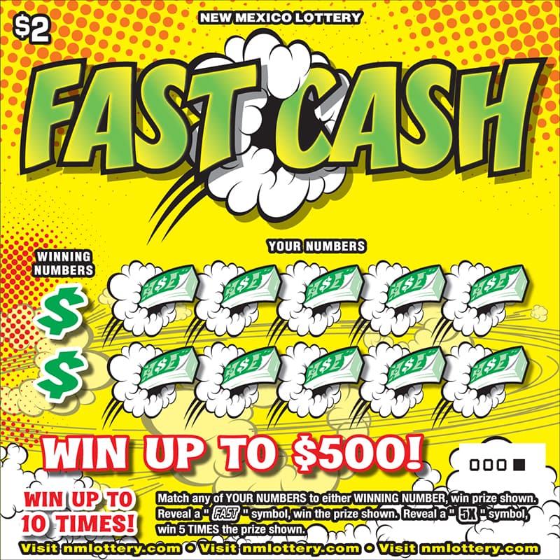FAST CASH scratch-off ticket