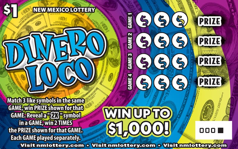 DINERO LOCO scratch-off ticket