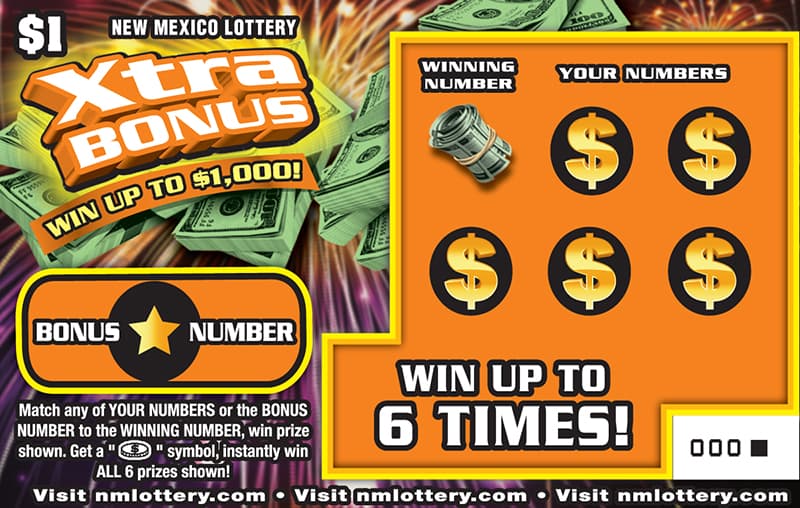 XTRA BONUS scratch-off ticket