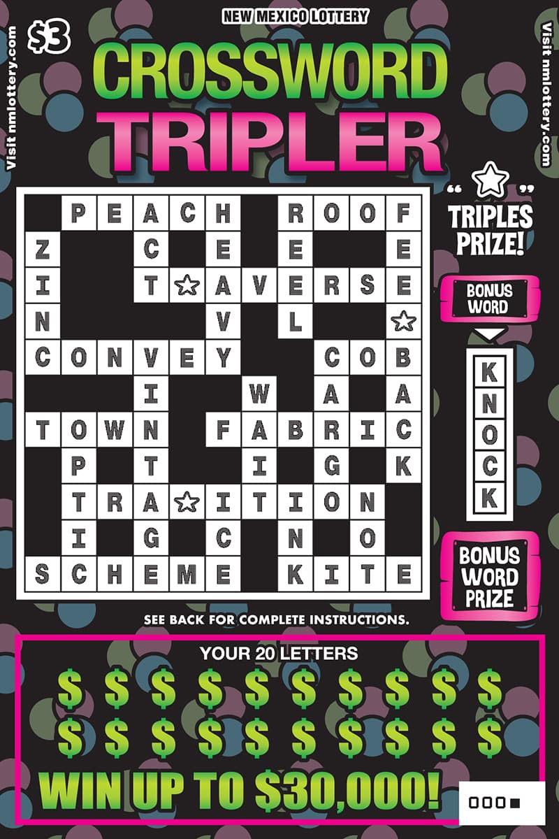 CROSSWORD TRIPLER scratch-off ticket