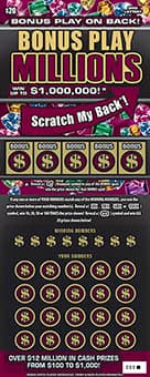 BONUS PLAY MILLIONS scratch-off ticket