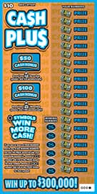 CASH PLUS scratch-off ticket